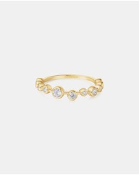 Ania Haie - Ania Haie Gold Bezel Cubic Zirconia Zig-Zag Ring