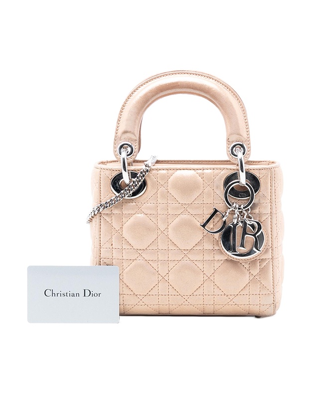 Pre-Loved by Azura Reborn - Pre-Loved Mini Iridescent Lambskin Cannage Lady Dior