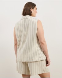 Atmos&Here Curvy - Dune Stripe Longline Vest