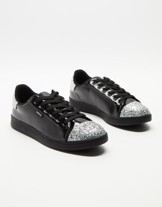 Holster - Stardust Glitter Sneakers - Black Silver - Women's