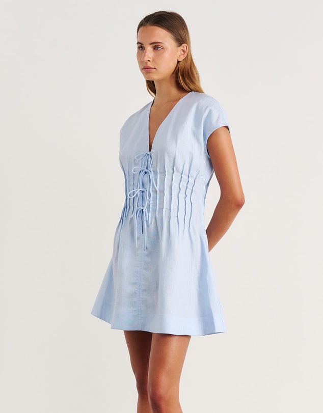 Jag - Delphine Pintuck Linen Mini Dress