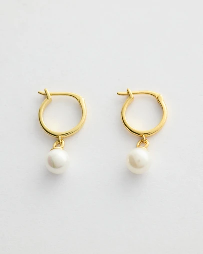 Moira Hughes - The White Label - Petite Pearl Hoops