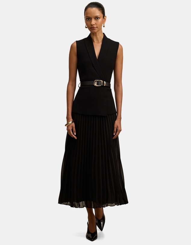 Forever New Petite - Bianca Petite Woven Mix Knitted Dress