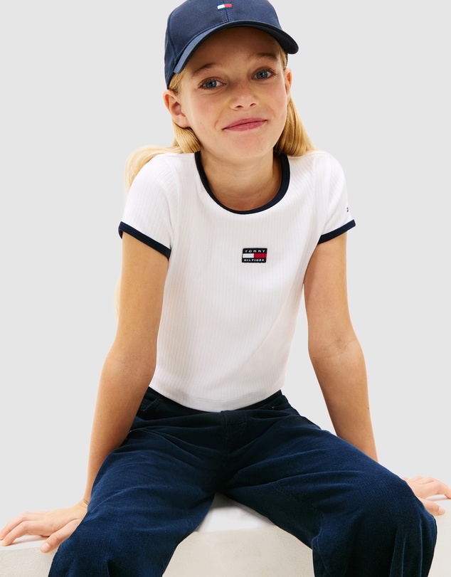 Tommy Hilfiger - Heritage Flag Ribbed Extra Slim T-Shirt - Kids