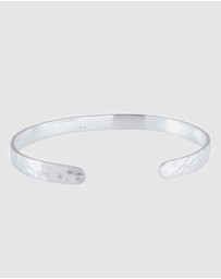 Kuzzoi - ICONIC EXCLUSIVE - Bracelet Beaten Massiv Bangle 925 Sterling Silver