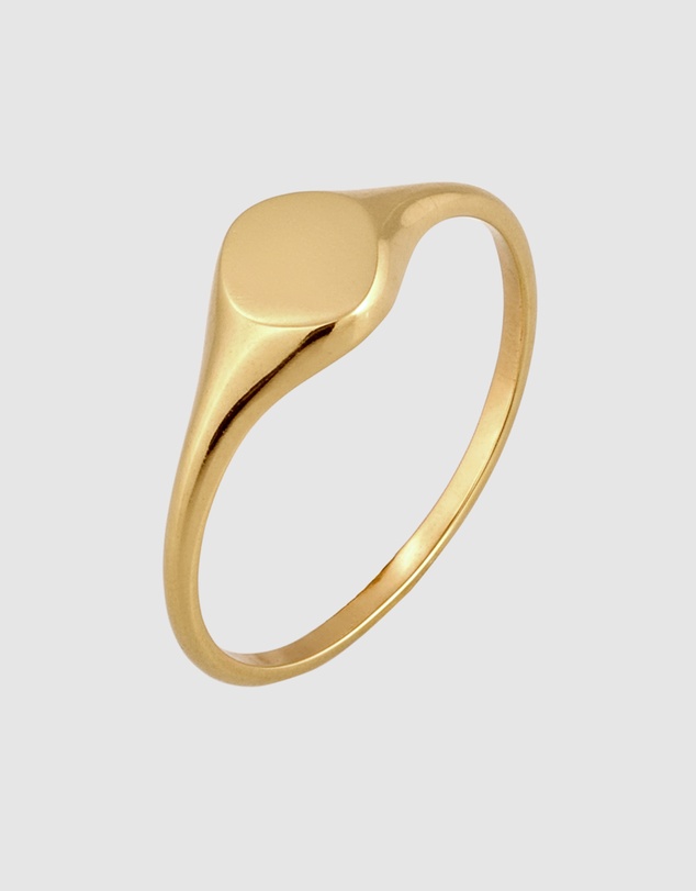 Elli Jewelry - Ring Signet 925 Sterling Silver Gold-Plated