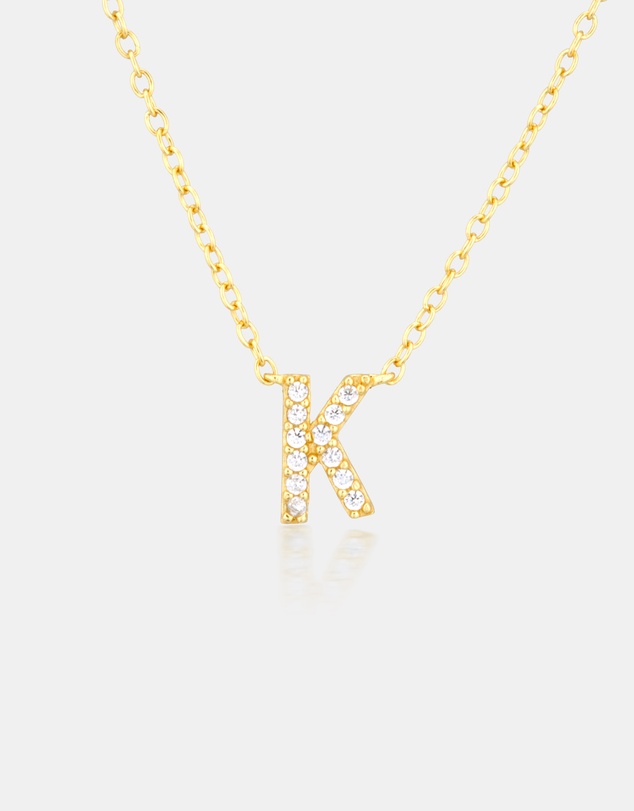 The Silver Collective - A-Z Letter Necklace - K