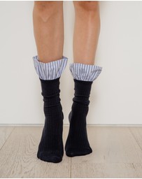 High Heel Jungle - Lauren Pinstripe Cuff Socks