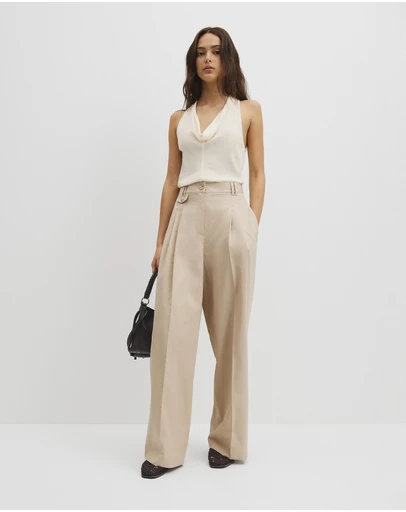 Country Road - Cotton Blend Pleat Front Pant