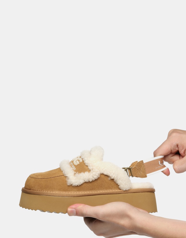 EVERAU - Australian Shepherd Ugg Rilee Platform Cow Suede Upper House Shoes