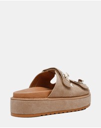 Steve Madden - Bigschmona Taupe Suede Sandals