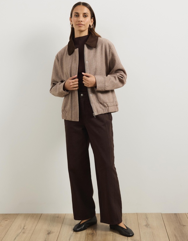 Atmos&Here - Juliet Herringbone Bomber Jacket
