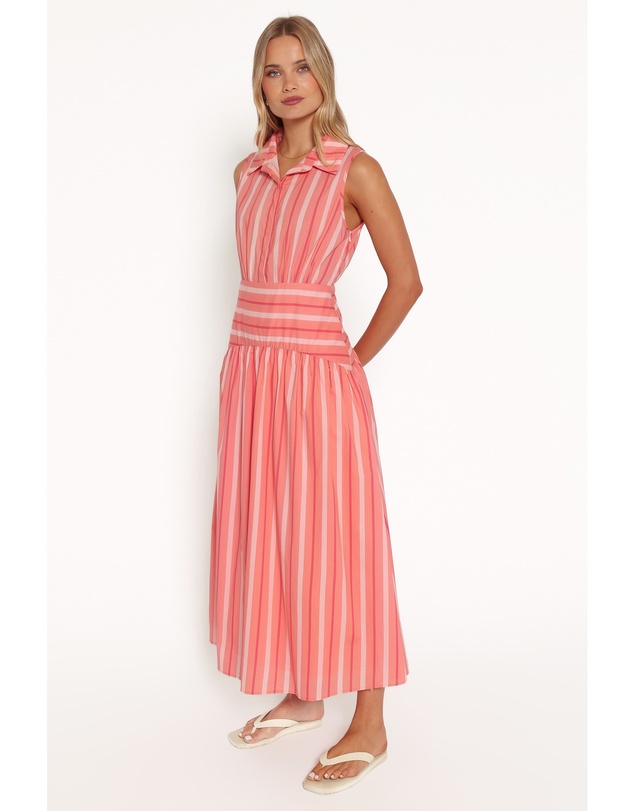 Petal & Pup - Myranda Midi Dress - Pink Stripe