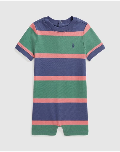 Polo Ralph Lauren - Striped Cotton Jersey Shortalls - ICONIC EXCLUSIVE - Babies