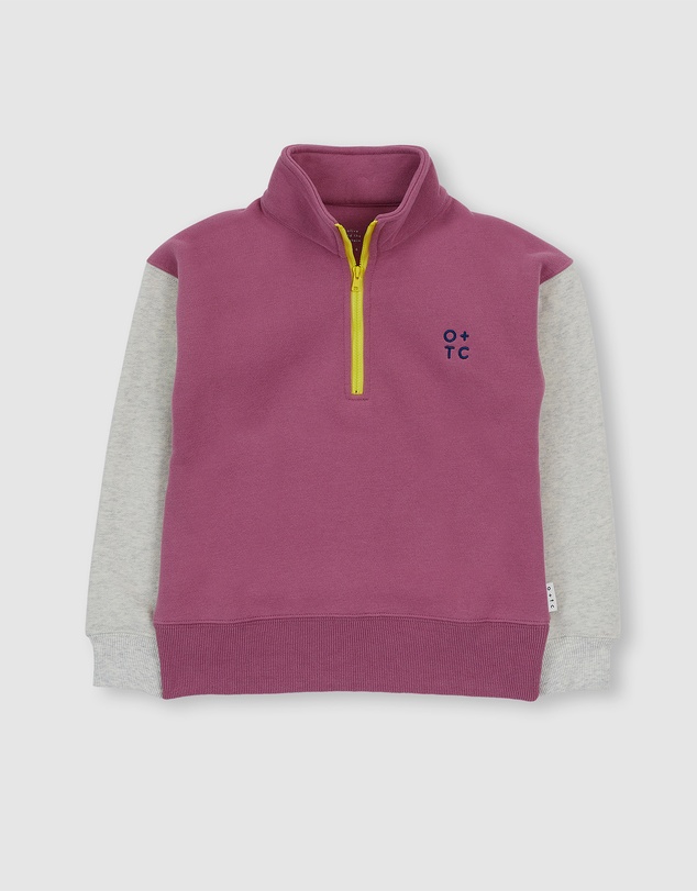 Olive & The Captain - Mauve Cosy Block Zip Jumper