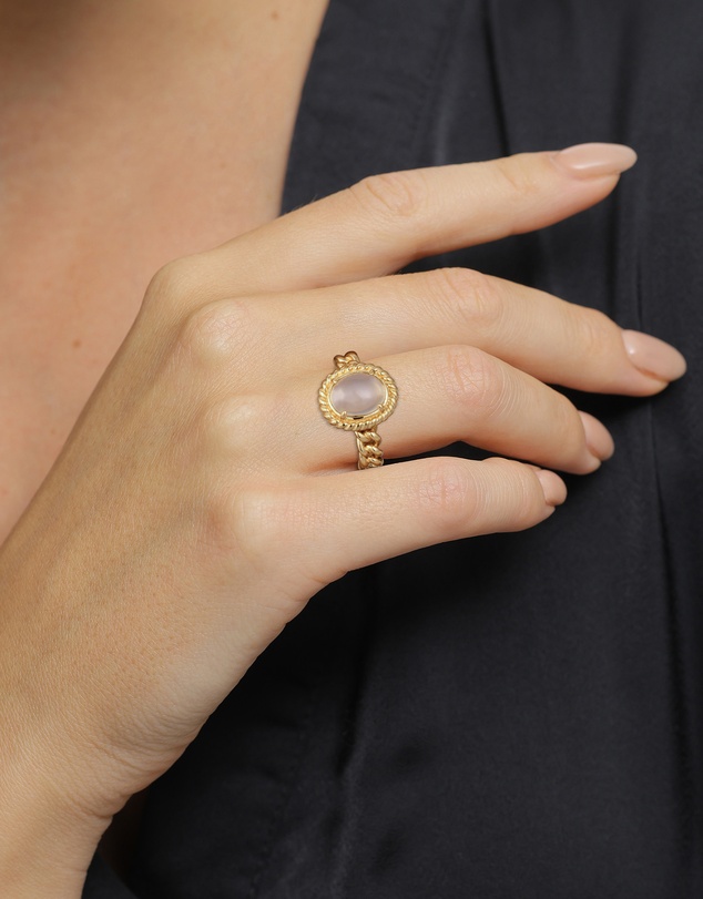 Elli Jewelry - Ring Moonstone Dainty 925 Sterling Silver Gold-Plated