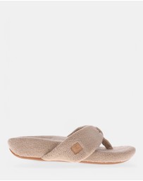 Mia Vita - Cozy Toe Post Slipper - Taupe