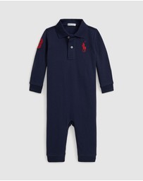 Polo Ralph Lauren - Big Pony Cotton Mesh Polo Coverall - Babies