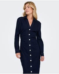 ONLY - Caitlin Denim Buttoned Midi Dress