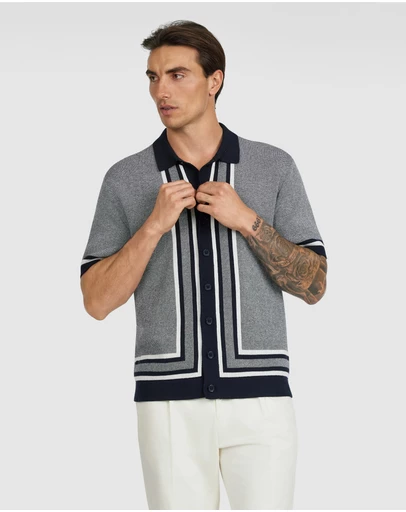 Tarocash - Kian Stripe Knit Shirt