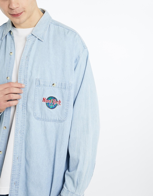 Vintage by The Real Deal - Pre Loved - Vintage 90s Hard Rock Cafe Denim Button Up Shirt