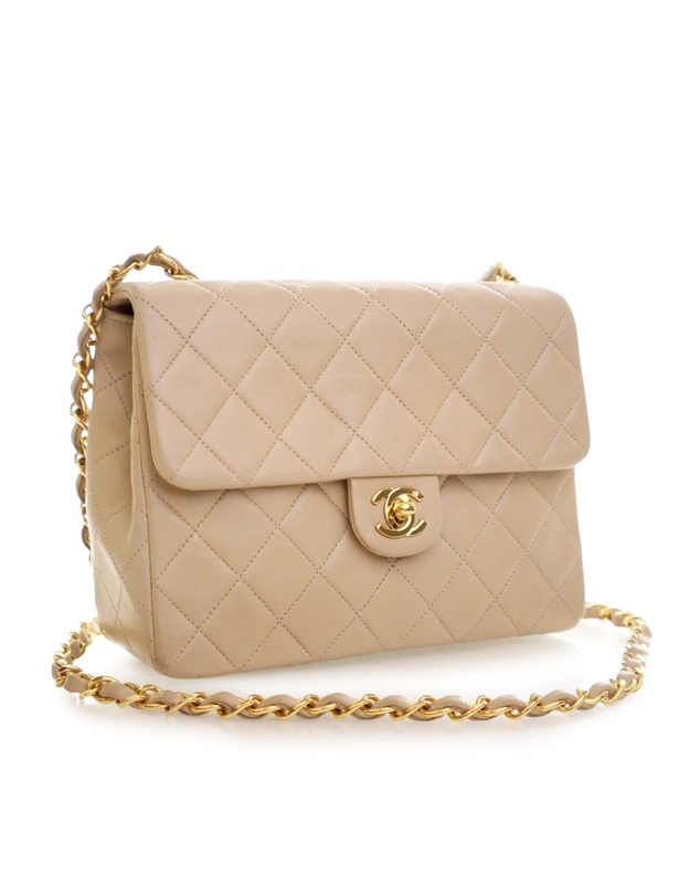 Pre-Loved by Azura Reborn - Pre-Loved Small Square Quilted Lambskin Flap