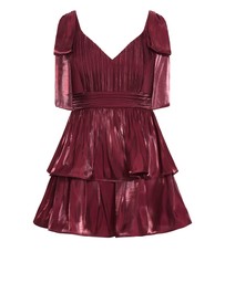 City Chic - Plus size Betty Bow Mini Dress - dark cherry