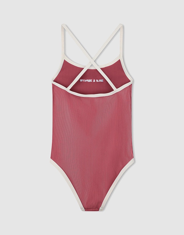 Zulu & Zephyr Mini - Mini Stripe Rib Logo One Piece - Babies-Teens