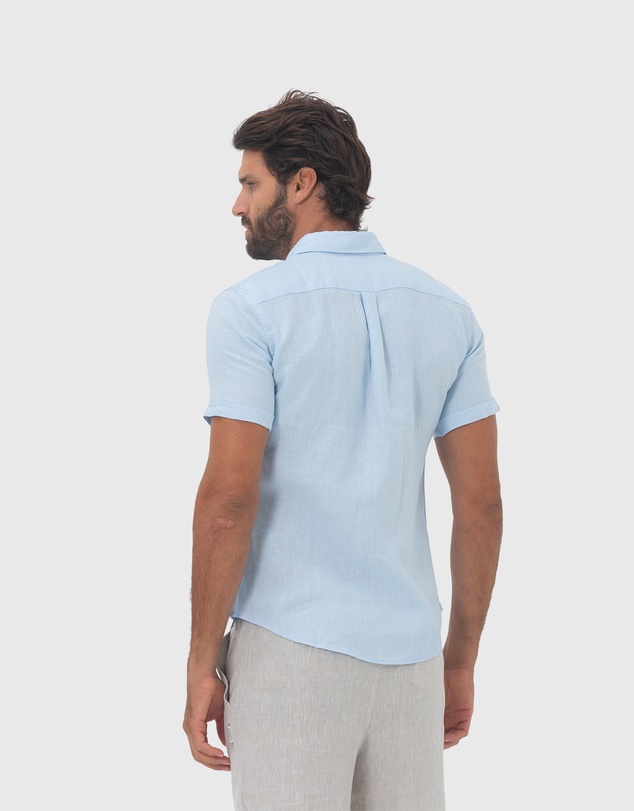 Coast Clothing - Short Sleeve Linen Shirt - Summer Blue