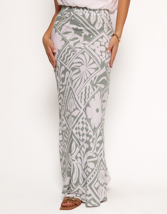 Petal & Pup - Willow Maxi Skirt - Sage Print