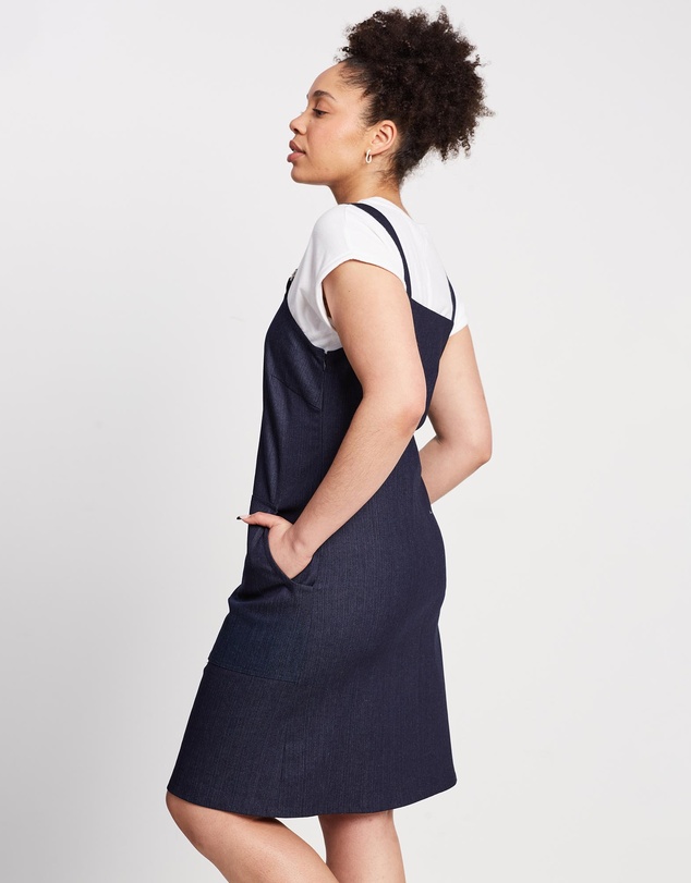 The Social Outfit - Pinafore Dress - Dark Indigo Denim