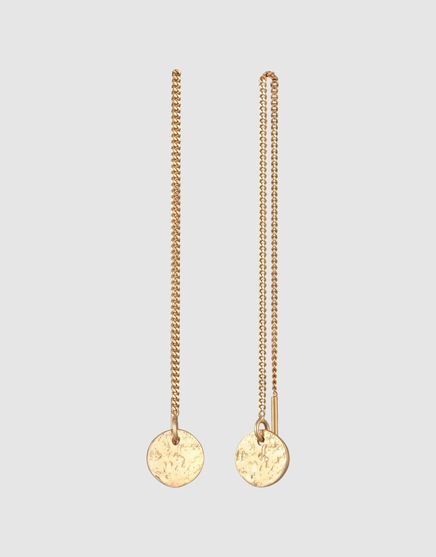 Elli Jewelry - Organic Disc Pull-Through Earrings in Gold-Plated 925 Silver