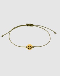 Kuzzoi - ICONIC EXCLUSIVE - Bracelet Male Smiling Face Symbol Nylon Olive Green