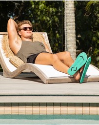 Boomerangz Footwear - Men's Black/Teal Thongs with arch support and 2 x interchangeable straps