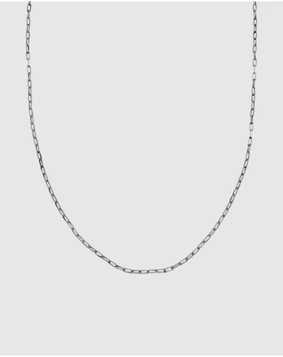 Haze & Glory - ICONIC EXCLUSIVE - Necklace Unisex Long Link Chain 925 Sterling Silver Oxidized