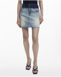 Desigual - Double waist denim Skirt