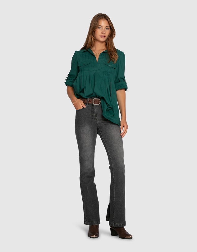 Belle & Bloom - Catch Feelings Pintuck Shirt