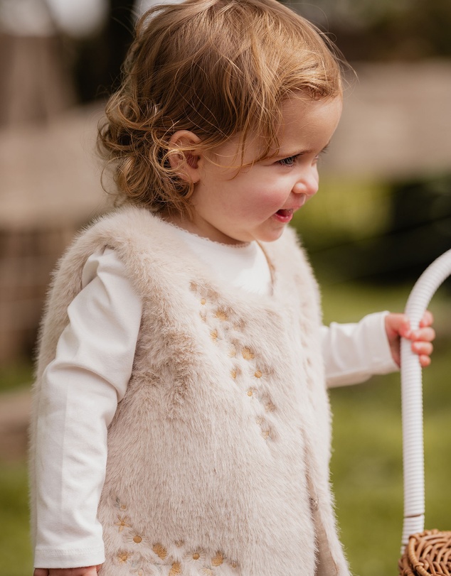 Bebe by Minihaha - Winnie Emb. Faux Fur Vest