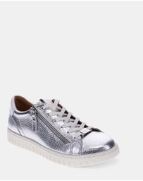 Mia Vita - Luna Zip Casual Sneaker - Silver Snake