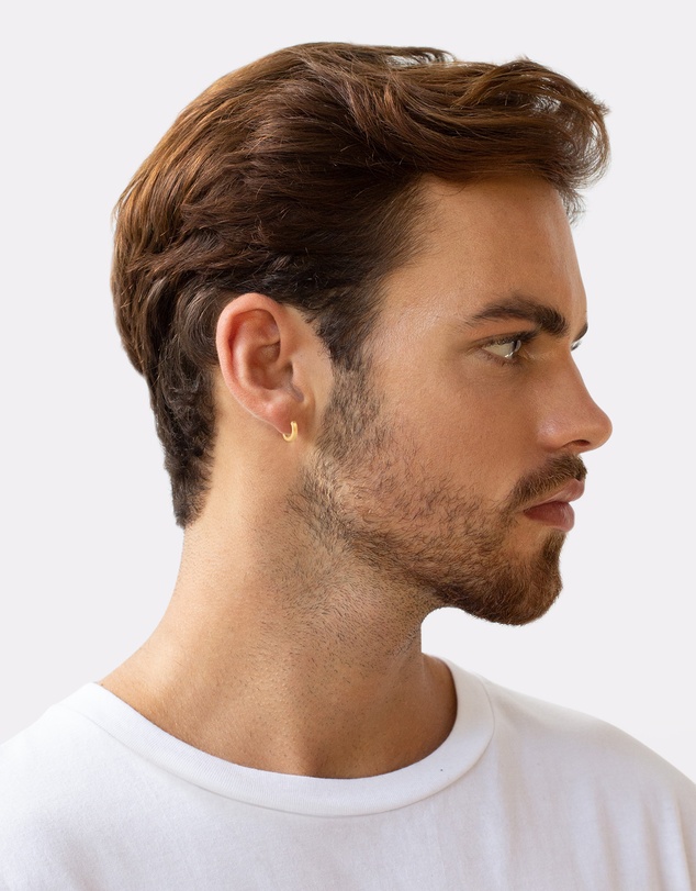 Kuzzoi - ICONIC EXCLUSIVE - Earrings Mens Creole Set Oxidised Gold Plated in 925 Sterling Silver
