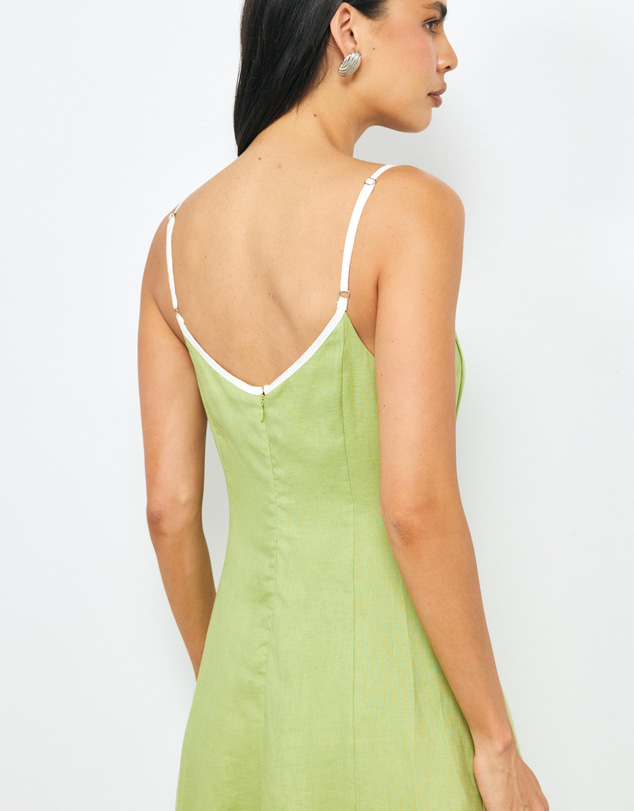 AERE - Miette Contrast Bind Midi Dress