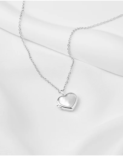 Wanderlust + Co - Heart Pearl Locket Necklace