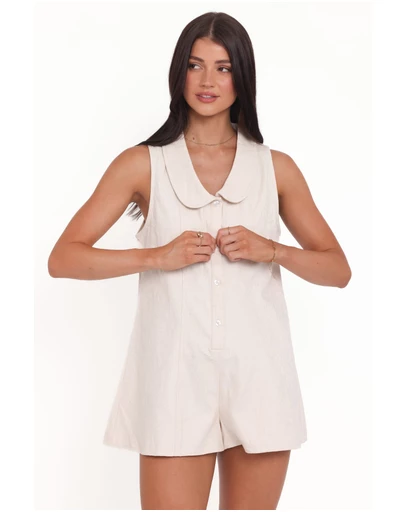 Petal & Pup - Lavina Collared Playsuit - Cream