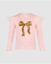 Fleur Harris - 'Days of Enchantment' Bow Tee in Peach