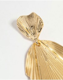 Lovisa - Gold Plated Textured Metal Statement Drop Earrings