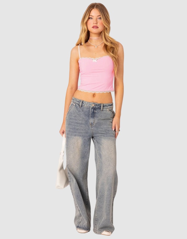 EDIKTED - Alara Lace Trim Tank Top