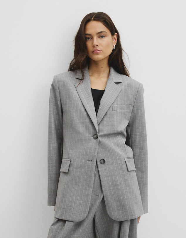 Country Road - Wool Blend Pinstripe Classic Blazer