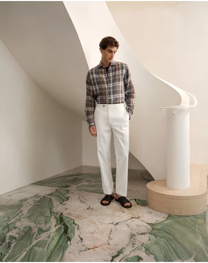 Trenery - Cotton Twill Tailored Pant in White