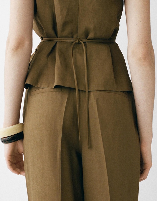 M.N.G - Moskito Linen-Blend Pleated Trousers