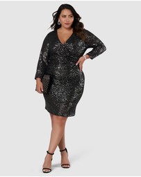 Pink Dusk by Curve Project - Smokin Hot Sequin Wrap Dress
